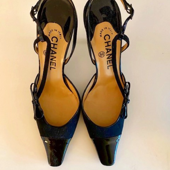 Chanel Holiday Sling Backs with Bow - Picture 1 of 5